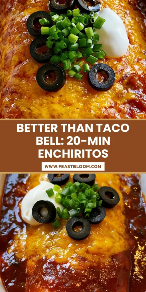 A top-down smartphone photo of a single, large Enchirito in a white ceramic dish, smothered in glossy red sauce and bubbly cheddar cheese. (Enchirito)